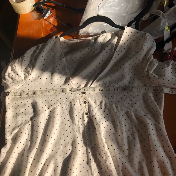 Zara White and Black Polka Dot Peplum Blouse - Picture 6 of 8